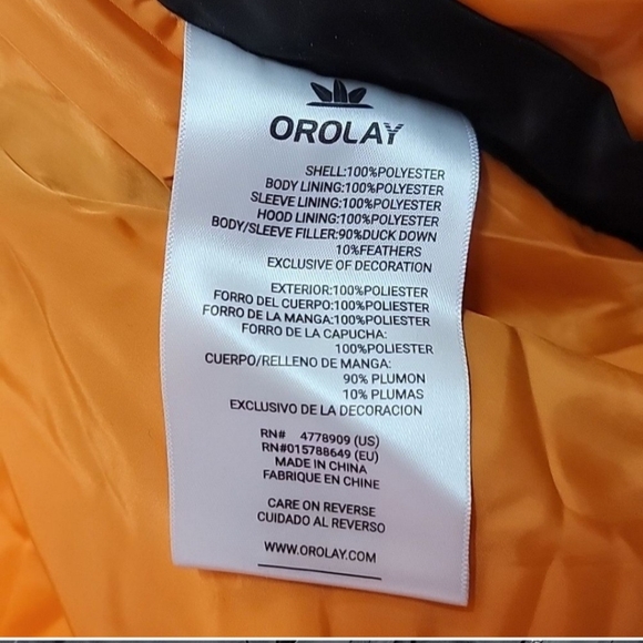 NWOT OROLAY BLACK THICKENED DOWN JKT. SIZE XXL - Picture 7 of 9